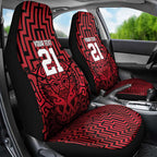 Custom Basketball New Zealand Car Seat Cover Red Maori Ta Moko Indigenous - Aussie Hoodie