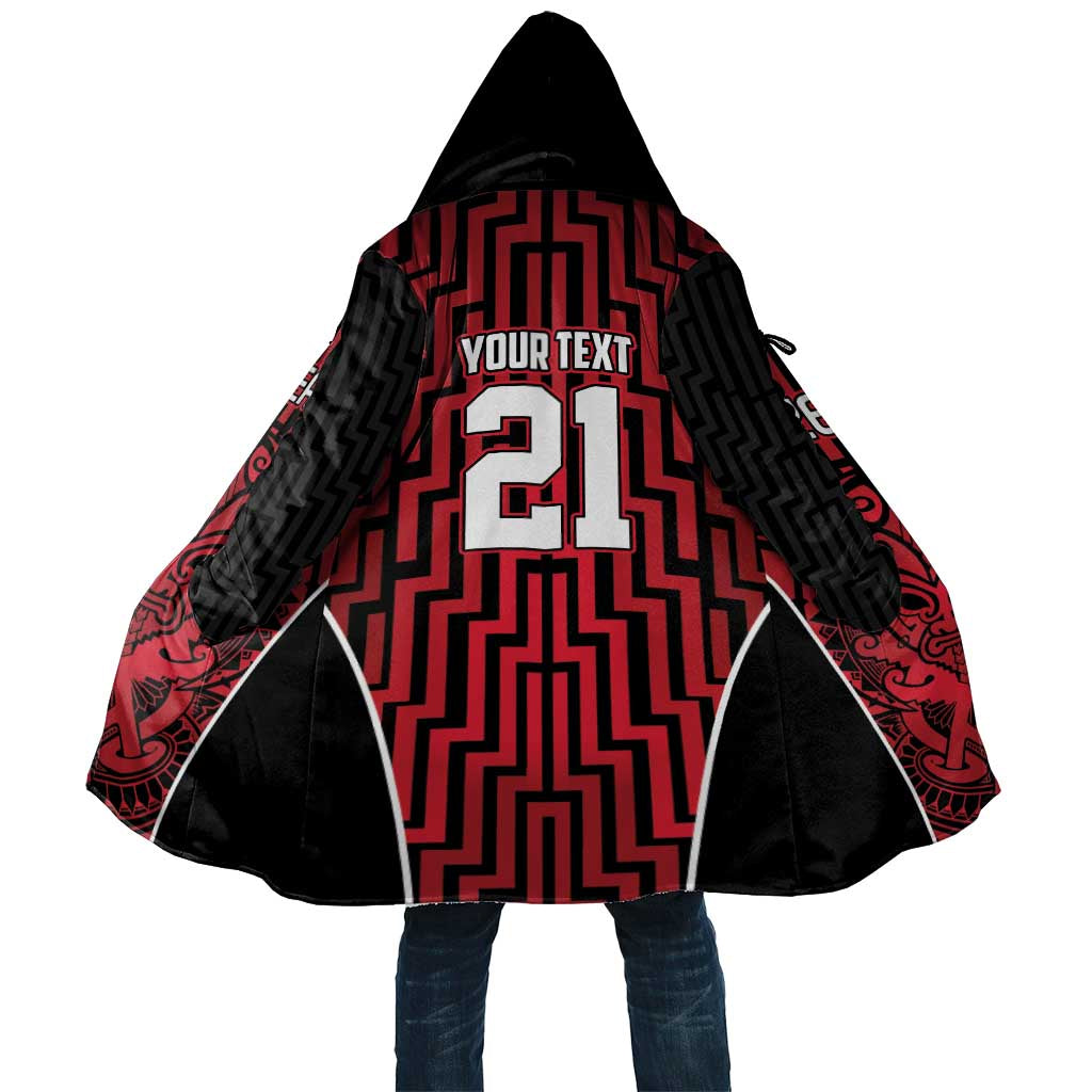 Custom Basketball New Zealand Cloak Red Maori Ta Moko Indigenous - Aussie Hoodie