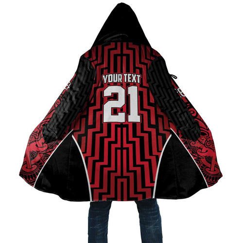 Custom Basketball New Zealand Cloak Red Maori Ta Moko Indigenous - Aussie Hoodie