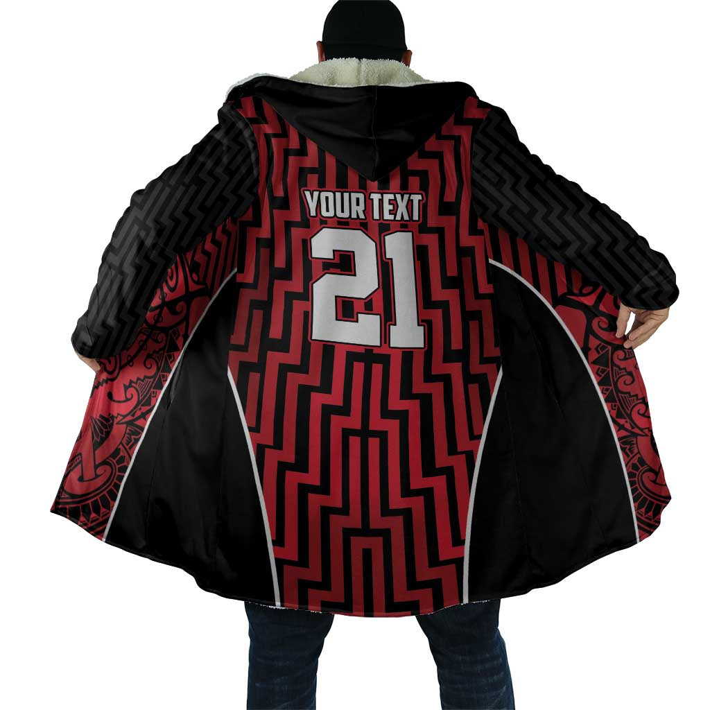 Custom Basketball New Zealand Cloak Red Maori Ta Moko Indigenous - Aussie Hoodie