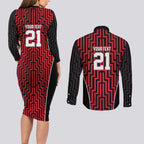 Custom Basketball New Zealand Couples Matching Long Sleeve Bodycon Dress and Long Sleeve Button Shirt Red Maori Ta Moko Indigenous - Aussie Hoodie