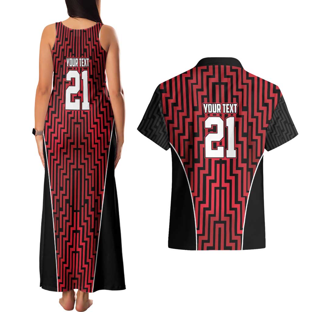 Custom Basketball New Zealand Couples Matching Tank Maxi Dress and Hawaiian Shirt Red Maori Ta Moko Indigenous - Aussie Hoodie