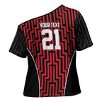 Custom Basketball New Zealand Cross Shoulder Shirt Red Maori Ta Moko Indigenous - Aussie Hoodie