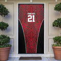 Custom Basketball New Zealand Door Cover Red Maori Ta Moko Indigenous - Aussie Hoodie