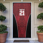 Custom Basketball New Zealand Door Cover Red Maori Ta Moko Indigenous - Aussie Hoodie