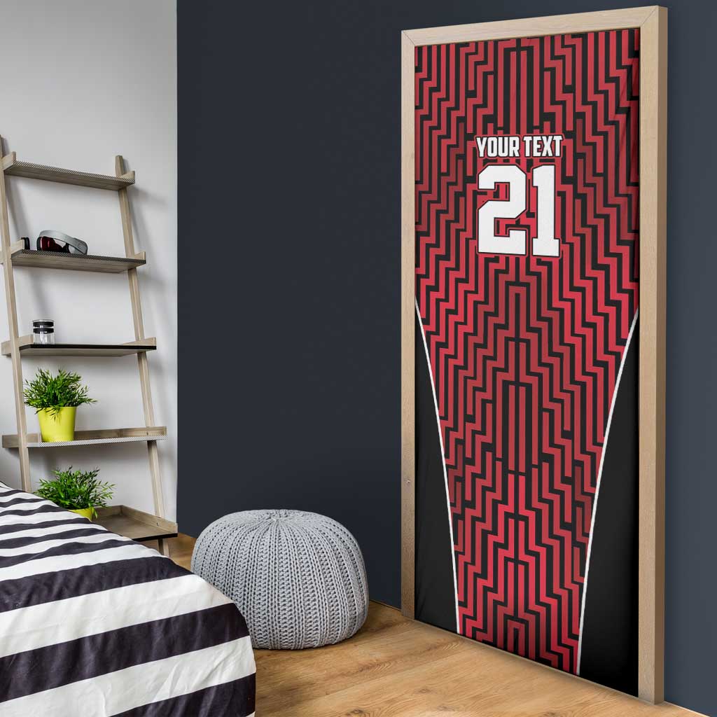 Custom Basketball New Zealand Door Cover Red Maori Ta Moko Indigenous - Aussie Hoodie