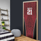 Custom Basketball New Zealand Door Cover Red Maori Ta Moko Indigenous - Aussie Hoodie