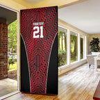 Custom Basketball New Zealand Door Cover Red Maori Ta Moko Indigenous - Aussie Hoodie