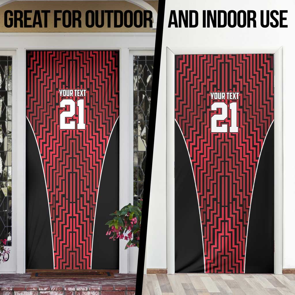 Custom Basketball New Zealand Door Cover Red Maori Ta Moko Indigenous - Aussie Hoodie