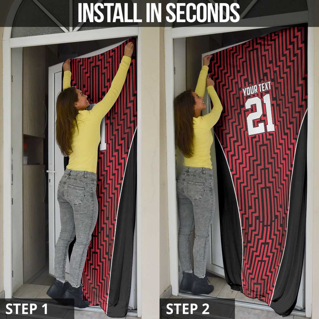 Custom Basketball New Zealand Door Cover Red Maori Ta Moko Indigenous - Aussie Hoodie