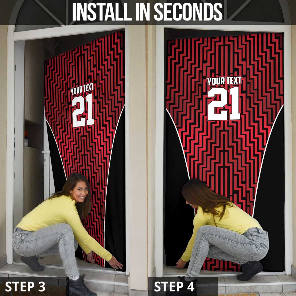 Custom Basketball New Zealand Door Cover Red Maori Ta Moko Indigenous - Aussie Hoodie