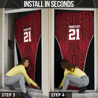 Custom Basketball New Zealand Door Cover Red Maori Ta Moko Indigenous - Aussie Hoodie
