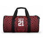 Custom Basketball New Zealand Duffle Bag Red Maori Ta Moko Indigenous