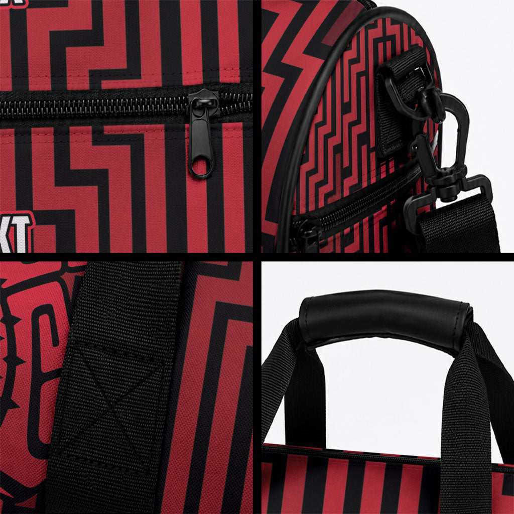Custom Basketball New Zealand Duffle Bag Red Maori Ta Moko Indigenous
