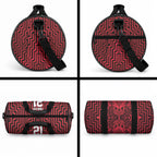Custom Basketball New Zealand Duffle Bag Red Maori Ta Moko Indigenous