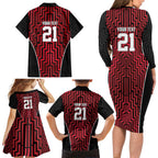 Custom Basketball New Zealand Family Matching Long Sleeve Bodycon Dress and Hawaiian Shirt Red Maori Ta Moko Indigenous - Aussie Hoodie