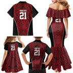 Custom Basketball New Zealand Family Matching Mermaid Dress and Hawaiian Shirt Red Maori Ta Moko Indigenous - Aussie Hoodie