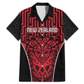 Custom Basketball New Zealand Family Matching Mermaid Dress and Hawaiian Shirt Red Maori Ta Moko Indigenous - Aussie Hoodie