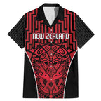 Custom Basketball New Zealand Family Matching Mermaid Dress and Hawaiian Shirt Red Maori Ta Moko Indigenous - Aussie Hoodie