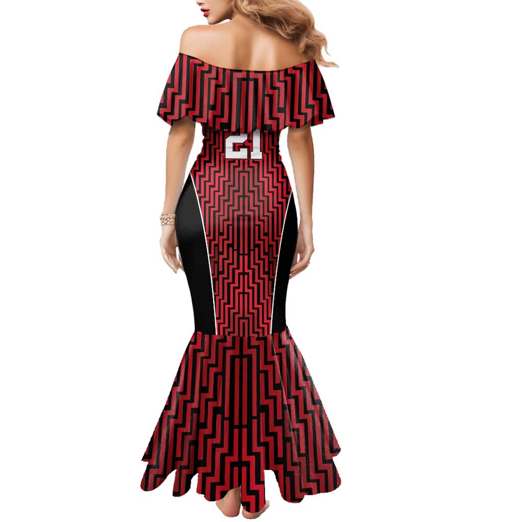 Custom Basketball New Zealand Family Matching Mermaid Dress and Hawaiian Shirt Red Maori Ta Moko Indigenous - Aussie Hoodie