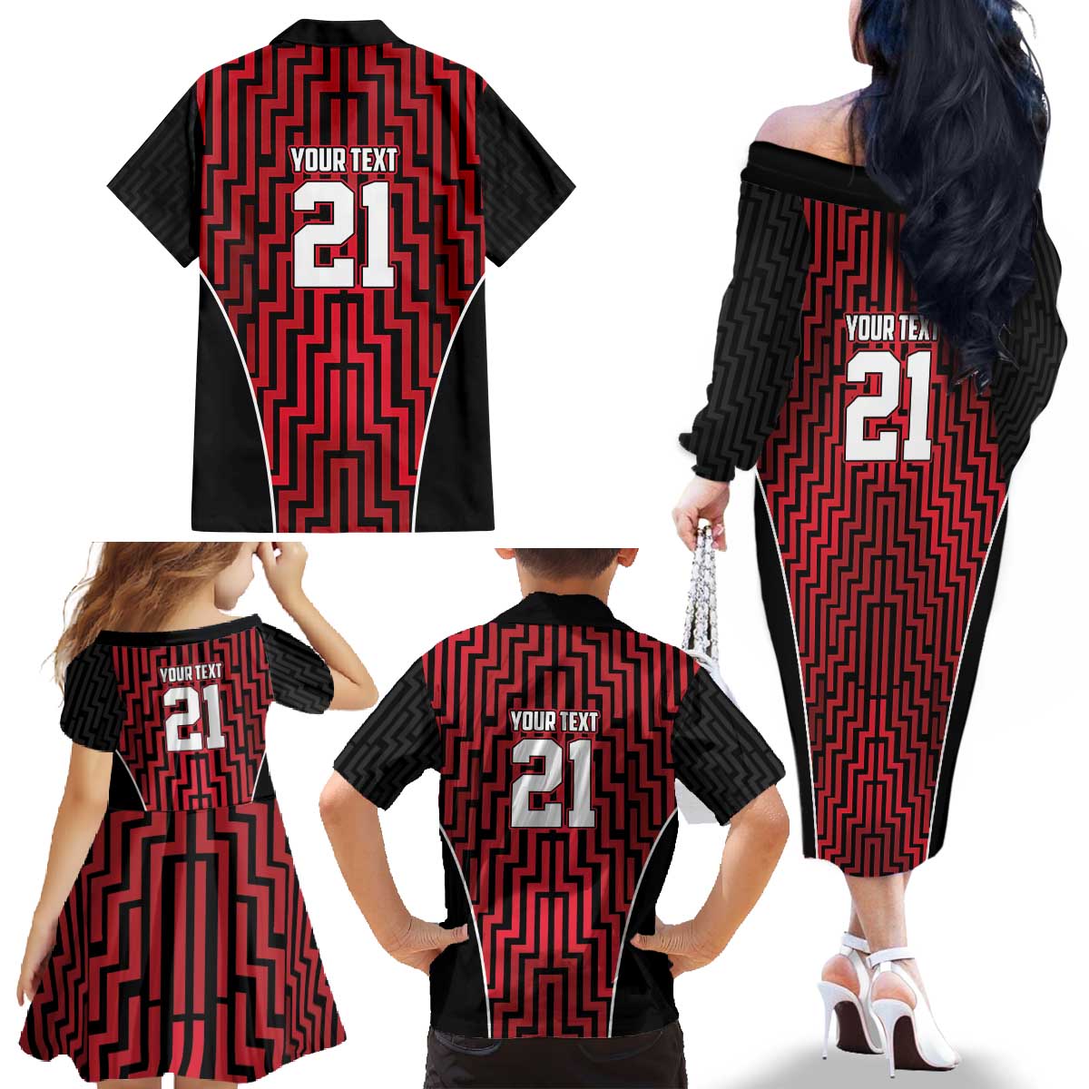 Custom Basketball New Zealand Family Matching Off The Shoulder Long Sleeve Dress and Hawaiian Shirt Red Maori Ta Moko Indigenous - Aussie Hoodie