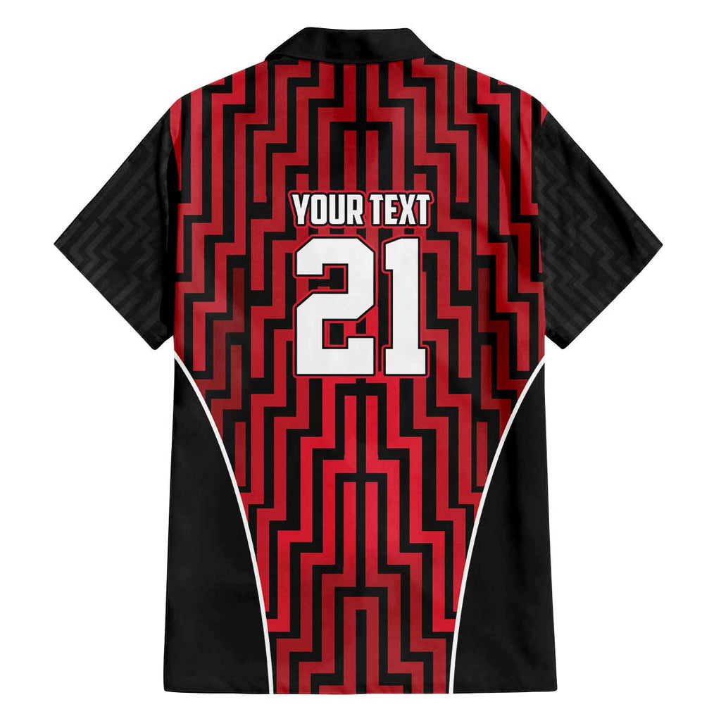Custom Basketball New Zealand Family Matching Off The Shoulder Long Sleeve Dress and Hawaiian Shirt Red Maori Ta Moko Indigenous - Aussie Hoodie