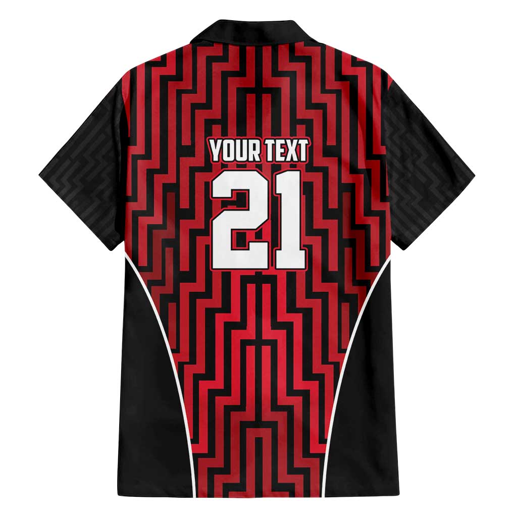 Custom Basketball New Zealand Family Matching Off Shoulder Maxi Dress and Hawaiian Shirt Red Maori Ta Moko Indigenous - Aussie Hoodie