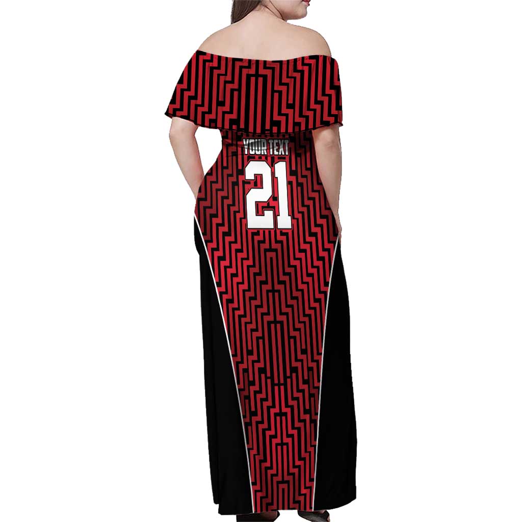 Custom Basketball New Zealand Family Matching Off Shoulder Maxi Dress and Hawaiian Shirt Red Maori Ta Moko Indigenous - Aussie Hoodie
