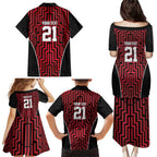 Custom Basketball New Zealand Family Matching Puletasi and Hawaiian Shirt Red Maori Ta Moko Indigenous - Aussie Hoodie