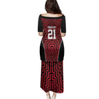 Custom Basketball New Zealand Family Matching Puletasi and Hawaiian Shirt Red Maori Ta Moko Indigenous - Aussie Hoodie