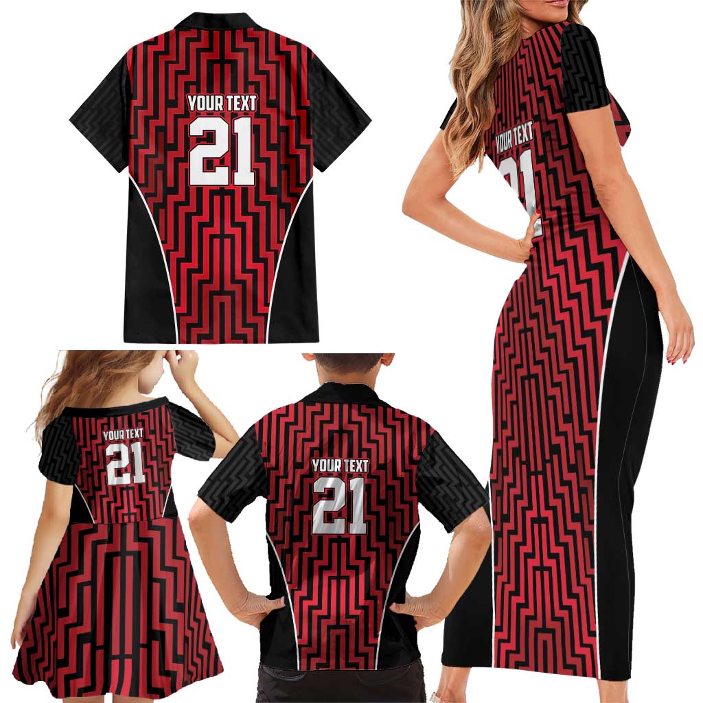 Custom Basketball New Zealand Family Matching Short Sleeve Bodycon Dress and Hawaiian Shirt Red Maori Ta Moko Indigenous - Aussie Hoodie