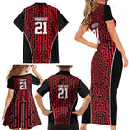 Custom Basketball New Zealand Family Matching Short Sleeve Bodycon Dress and Hawaiian Shirt Red Maori Ta Moko Indigenous - Aussie Hoodie