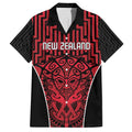 Custom Basketball New Zealand Family Matching Short Sleeve Bodycon Dress and Hawaiian Shirt Red Maori Ta Moko Indigenous - Aussie Hoodie