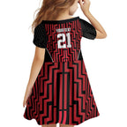Custom Basketball New Zealand Family Matching Summer Maxi Dress and Hawaiian Shirt Red Maori Ta Moko Indigenous - Aussie Hoodie