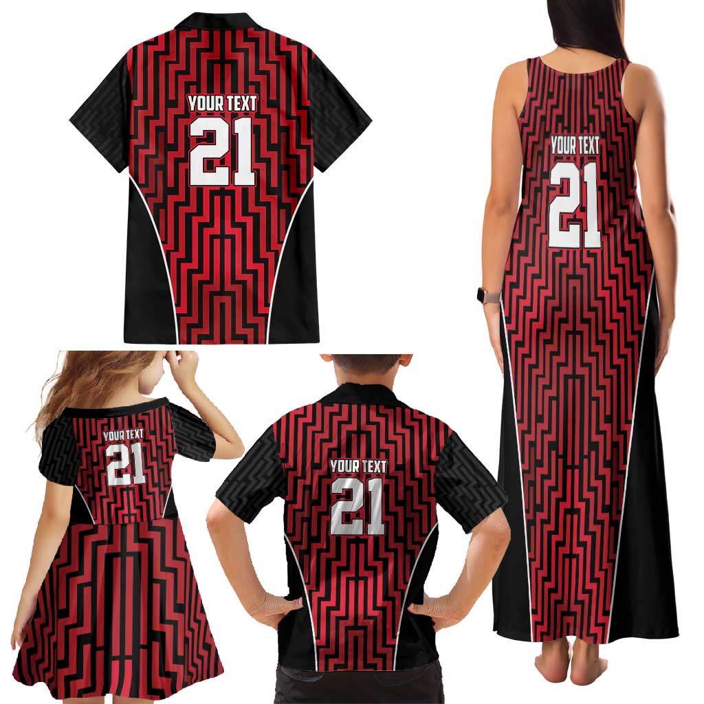 Custom Basketball New Zealand Family Matching Tank Maxi Dress and Hawaiian Shirt Red Maori Ta Moko Indigenous - Aussie Hoodie