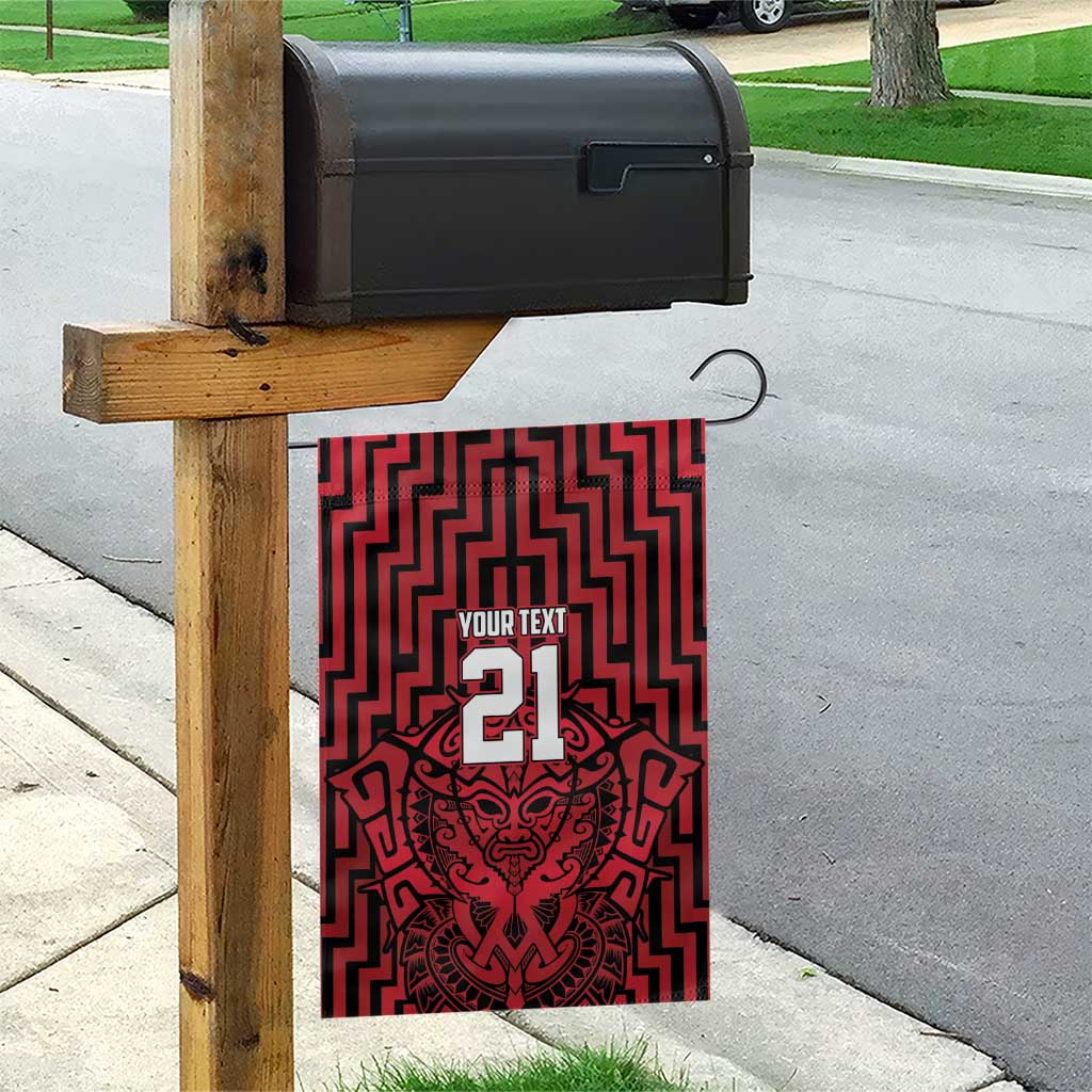 Custom Basketball New Zealand Garden Flag Red Maori Ta Moko Indigenous - Aussie Hoodie
