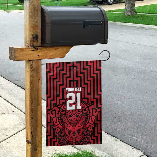 Custom Basketball New Zealand Garden Flag Red Maori Ta Moko Indigenous - Aussie Hoodie