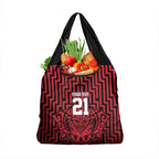 Custom Basketball New Zealand Grocery Bag Red Maori Ta Moko Indigenous - Aussie Hoodie