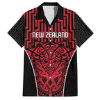 Custom Basketball New Zealand Hawaiian Shirt Red Maori Ta Moko Indigenous - Aussie Hoodie