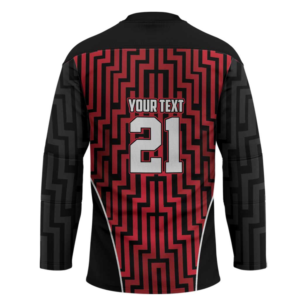 Custom Basketball New Zealand Hockey Jersey Red Maori Ta Moko Indigenous - Aussie Hoodie