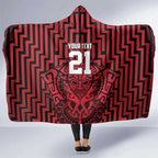 Custom Basketball New Zealand Hooded Blanket Red Maori Ta Moko Indigenous - Aussie Hoodie