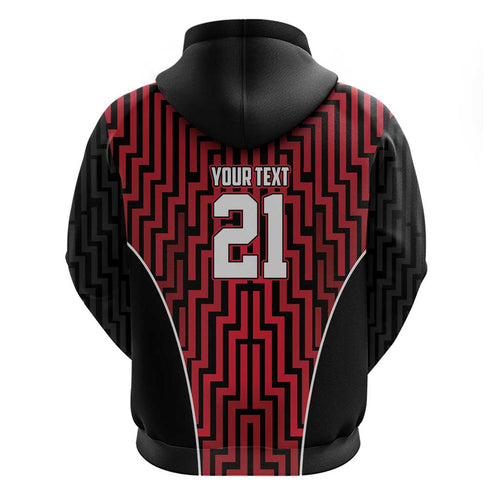 Custom Basketball New Zealand Hoodie Red Maori Ta Moko Indigenous - Aussie Hoodie