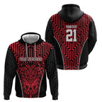 Custom Basketball New Zealand Hoodie Red Maori Ta Moko Indigenous - Aussie Hoodie