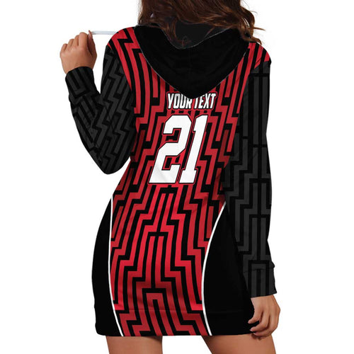 Custom Basketball New Zealand Hoodie Dress Red Maori Ta Moko Indigenous - Aussie Hoodie