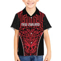 Custom Basketball New Zealand Kid Hawaiian Shirt Red Maori Ta Moko Indigenous - Aussie Hoodie