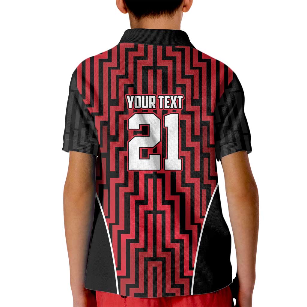 Custom Basketball New Zealand Kid Polo Shirt Red Maori Ta Moko Indigenous - Aussie Hoodie