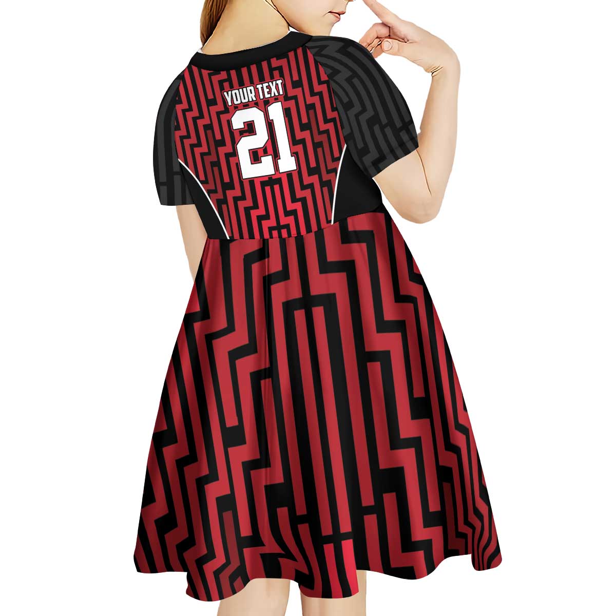 Custom Basketball New Zealand Kid Short Sleeve Dress Red Maori Ta Moko Indigenous - Aussie Hoodie