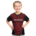 Custom Basketball New Zealand Kid T Shirt Red Maori Ta Moko Indigenous - Aussie Hoodie