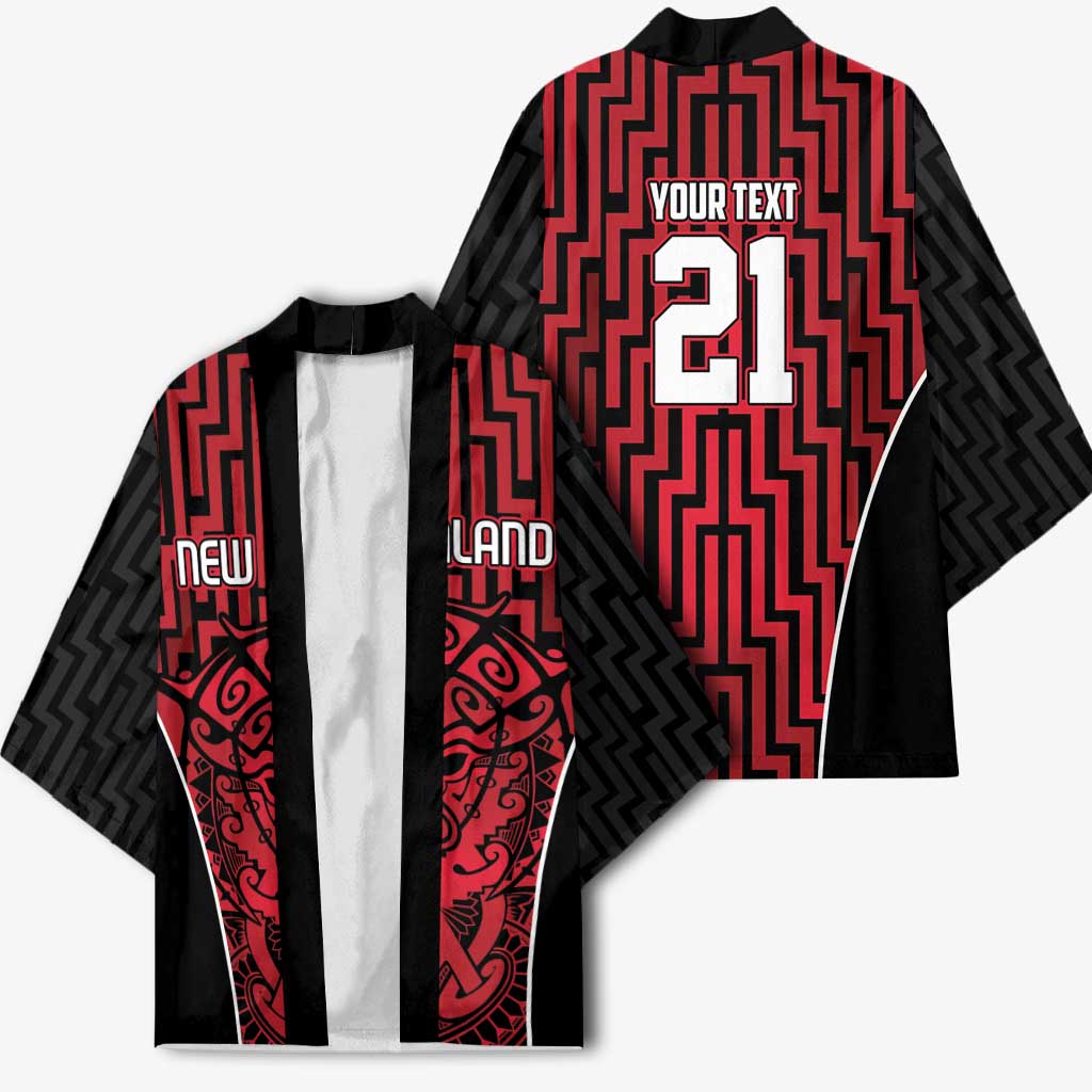 Custom Basketball New Zealand Kimono Red Maori Ta Moko Indigenous - Aussie Hoodie