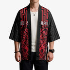 Custom Basketball New Zealand Kimono Red Maori Ta Moko Indigenous - Aussie Hoodie